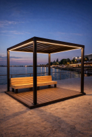 Лаунж-пергола «ГОРИЗОНТ» - Благоустройство территории, "КРЫМ СКВЕР"