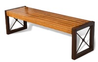 Скамья без спинки / банкетка (парк) арт.1718 - Благоустройство территории, "КРЫМ СКВЕР"