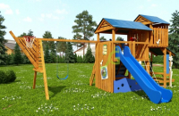 Детская деревянная площадка "IgraGrad Домик 3" для общественных мест - Благоустройство территории, "КРЫМ СКВЕР"
