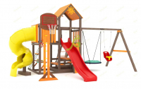 Детская площадка IgraGrad Панда Фани с балконом и трубой - Благоустройство территории, "КРЫМ СКВЕР"